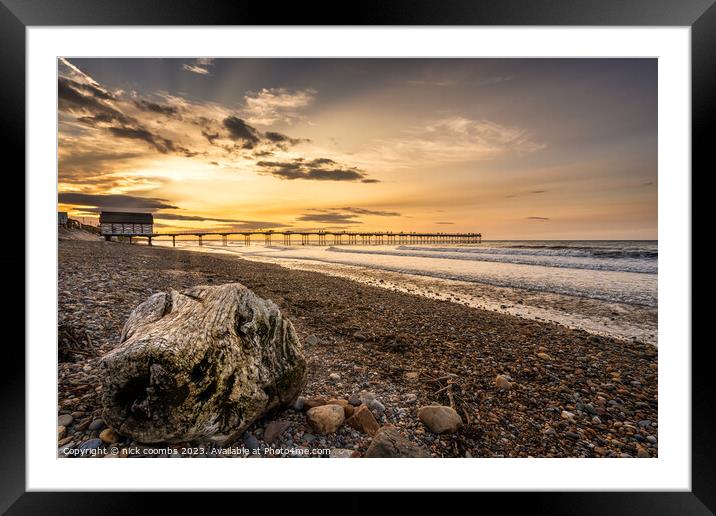 Saltburn Beach Framed Mounted Print by nick coombs