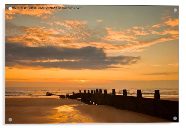 September Sunrise Seascape Acrylic by Jim Jones