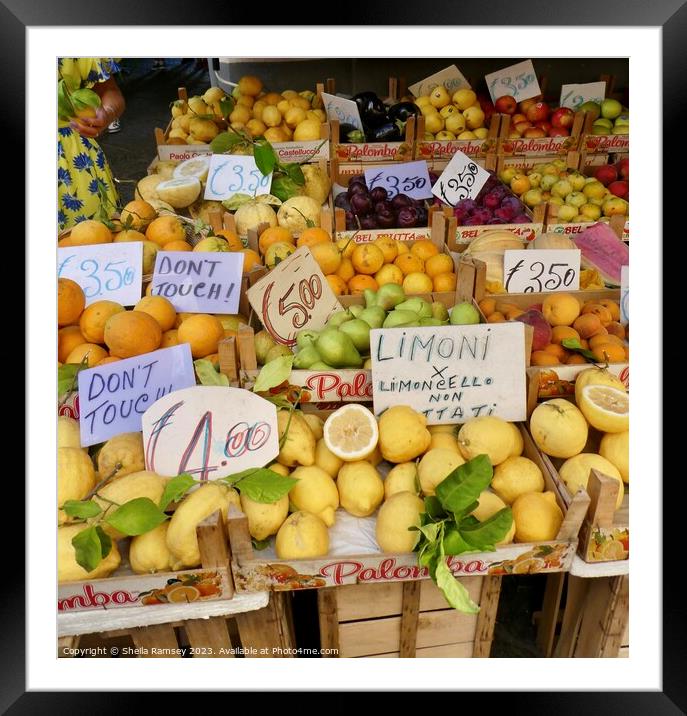 Fruit Stall Sorrento Framed Mounted Print by Sheila Ramsey