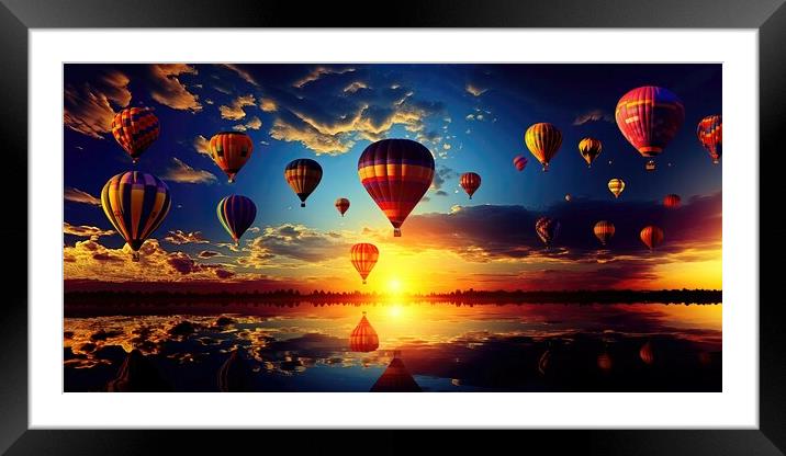 Hot air balloon Festival Framed Mounted Print by Massimiliano Leban