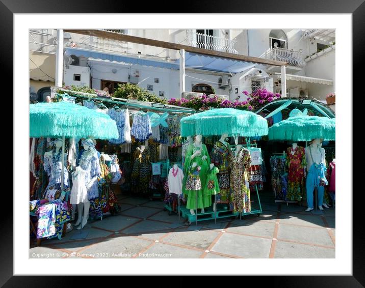 Designer Shopping In Positano Framed Mounted Print by Sheila Ramsey