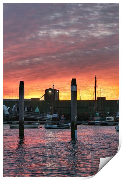 Sunrise colours over the Brightlingsea Harbour  Print by Tony lopez