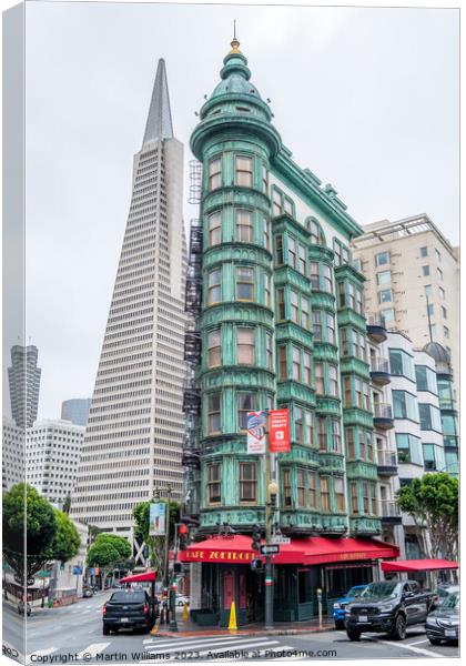 The Sentinel flatriron building built 1907 San Francisco Canvas Print by Martin Williams