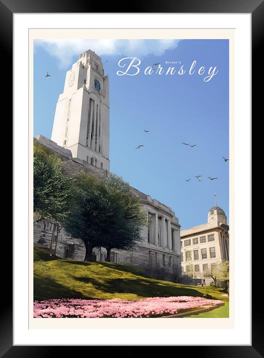 Barnsley Vintage Travel Poster Framed Mounted Print by Picture Wizard
