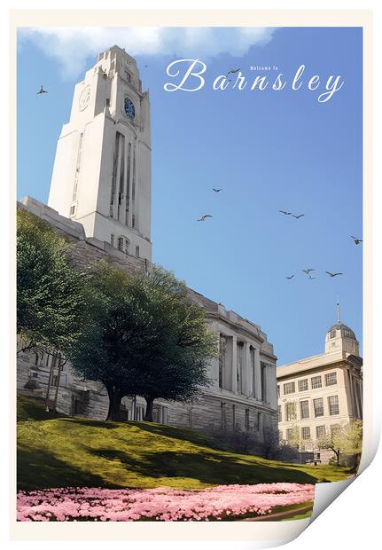 Barnsley Vintage Travel Poster Print by Picture Wizard
