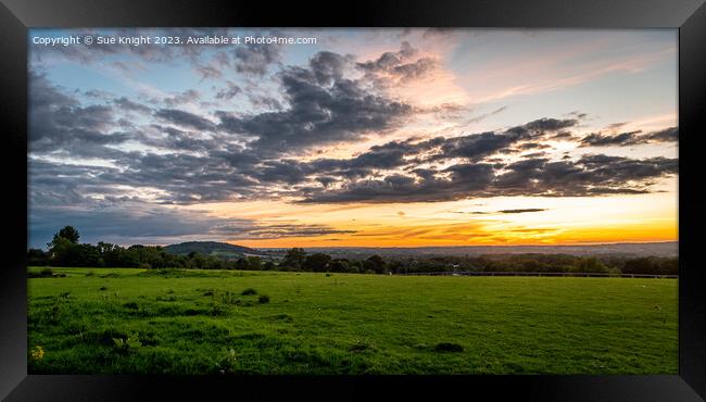Sunset over Blackmore Vale Valley Framed Print by Sue Knight