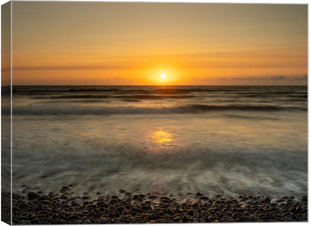 Sunset ebb and Flow Canvas Print by Tony Twyman