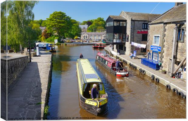 Skipton Canal Canvas Print by Alison Chambers