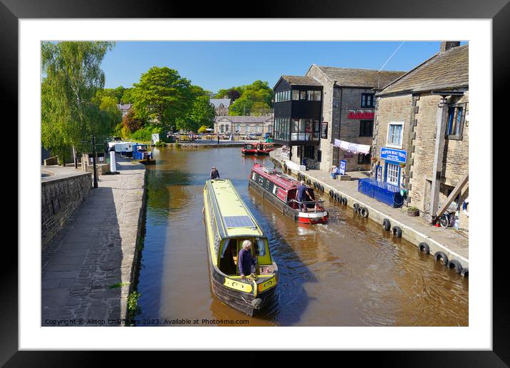 Skipton Canal Framed Mounted Print by Alison Chambers