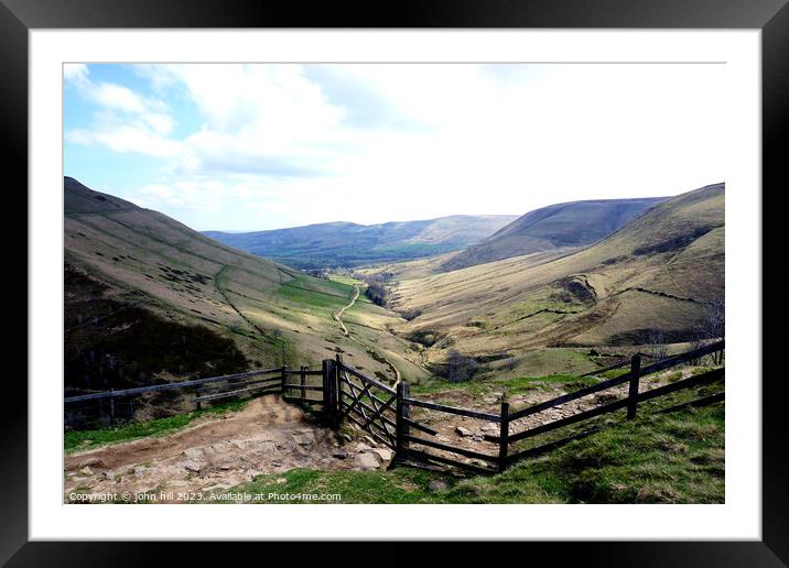 Vale of Edale, Derbyshire Peak district. Framed Mounted Print by john hill