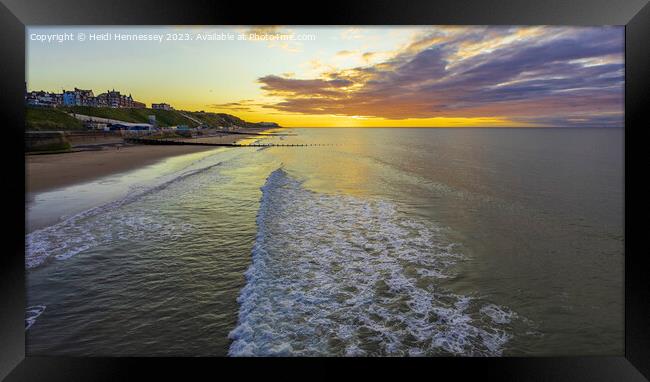 Serene Coastal Vista at Cromer Framed Print by Heidi Hennessey