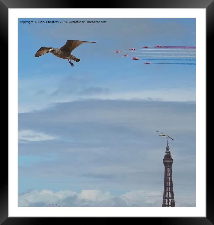 Red Arrows over Blackpool Tower 2023 Framed Mounted Print by Mark Chesters
