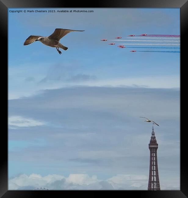 Red Arrows over Blackpool Tower 2023 Framed Print by Mark Chesters