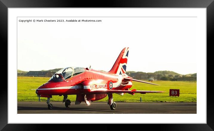 Red Arrow just landed at Blackpool airport 2023 Framed Mounted Print by Mark Chesters