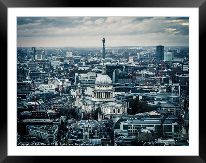 London's Skyline: St Paul's Cathedral and BT Tower Framed Mounted Print by Bailey Cooper