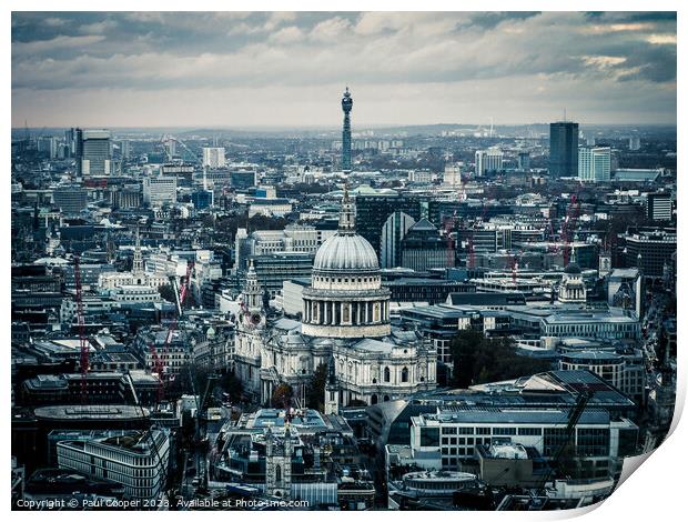London's Skyline: St Paul's Cathedral and BT Tower Print by Bailey Cooper