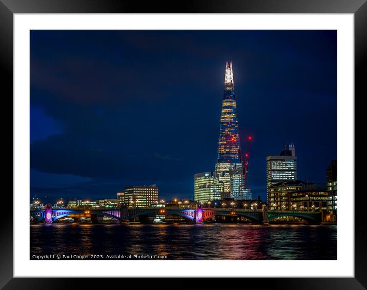 The Shard at night, London Framed Mounted Print by Bailey Cooper