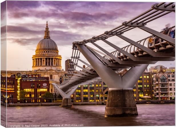 Millennium Bridge, London Canvas Print by Bailey Cooper