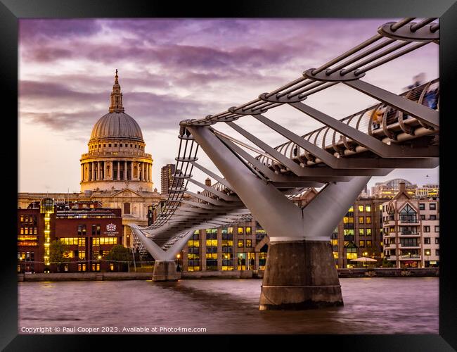 Millennium Bridge, London Framed Print by Bailey Cooper