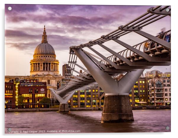 Millennium Bridge, London Acrylic by Bailey Cooper