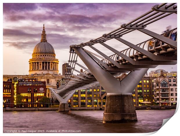 Millennium Bridge, London Print by Bailey Cooper
