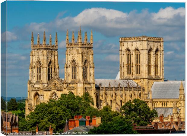 Sunlit Spectacle of York Minster Canvas Print by Bailey Cooper