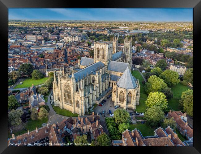 York Minster Aerial photo Framed Print by Bailey Cooper