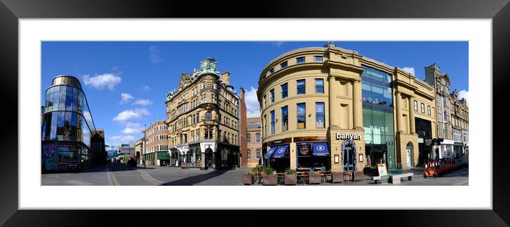 Blackett Street Newcastle Upon Tyne Framed Mounted Print by Steve Smith