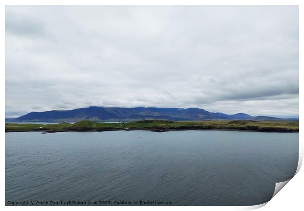 Tranquil Scene: Beauty in Nature by the Icelandic sea Print by Anish Punchayil Sukumaran