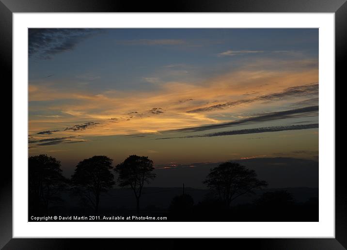 sunset lee moor Framed Mounted Print by David Martin