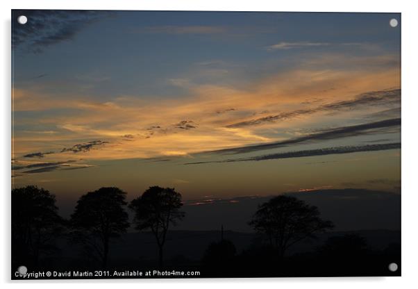 sunset lee moor Acrylic by David Martin