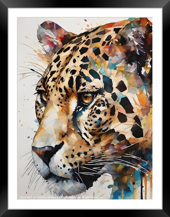 The Jaguar's Commanding Stare Framed Mounted Print by Darren Wilkes