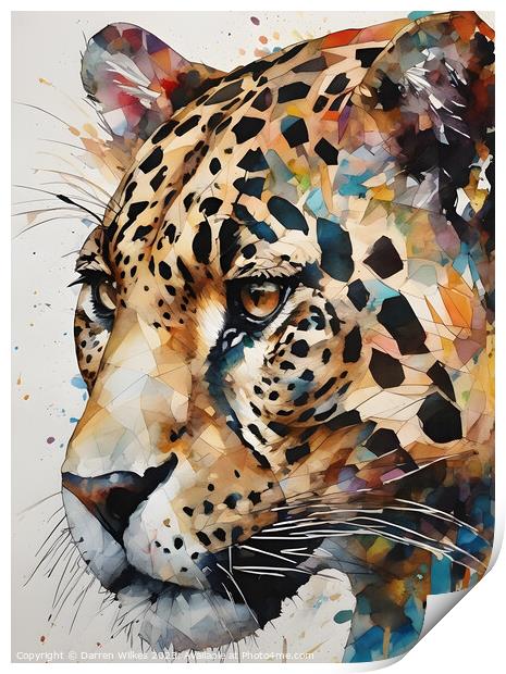 The Jaguar's Commanding Stare Print by Darren Wilkes