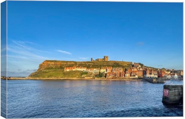 Whitby Harbour and the Old Town Canvas Print by Derek Beattie