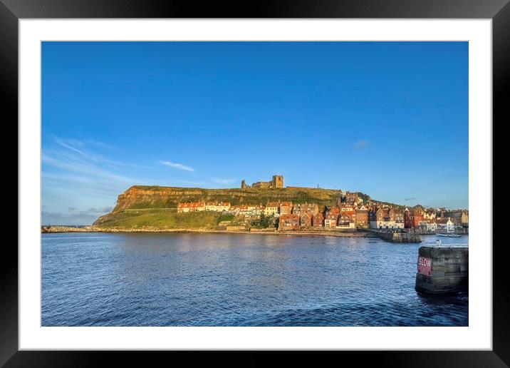 Whitby Harbour and the Old Town Framed Mounted Print by Derek Beattie