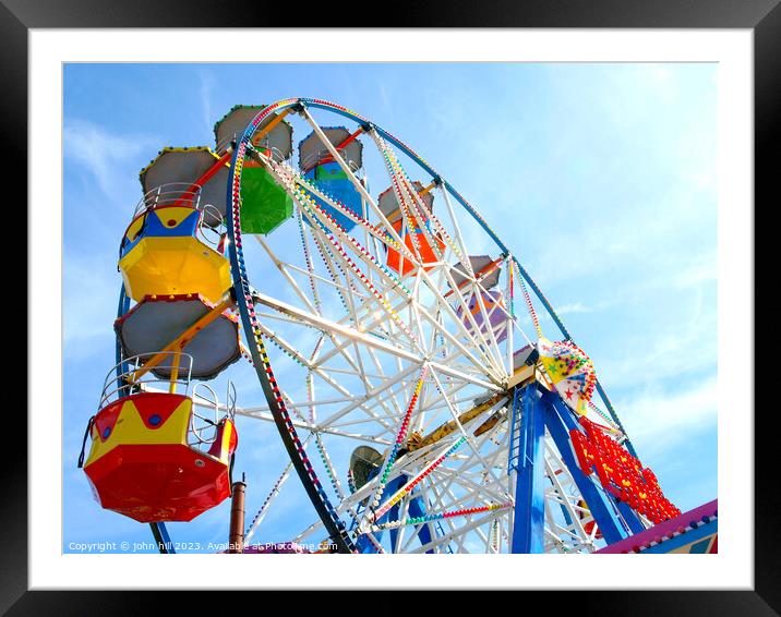 Ferris Wheel. Framed Mounted Print by john hill