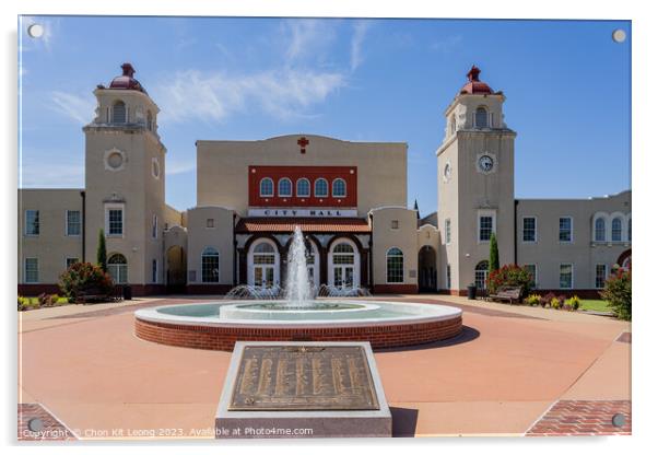 Sunny exterior view of the Ponca City City Hall Acrylic by Chon Kit Leong