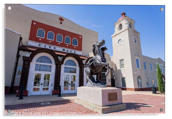 Sunny exterior view of the Ponca City City Hall Acrylic by Chon Kit Leong