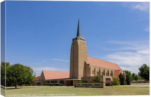Exterior view of the First Presbyterian Church Canvas Print by Chon Kit Leong