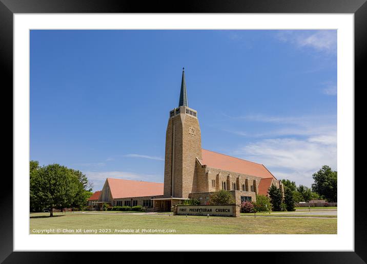 Exterior view of the First Presbyterian Church Framed Mounted Print by Chon Kit Leong