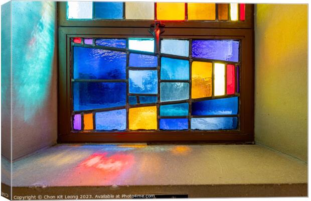 Close up shot of colorful window in a church Canvas Print by Chon Kit Leong