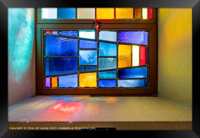 Close up shot of colorful window in a church Framed Print by Chon Kit Leong