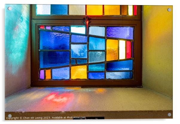 Close up shot of colorful window in a church Acrylic by Chon Kit Leong