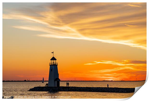 Beautiful sunset landscape of Lake Hefner Print by Chon Kit Leong