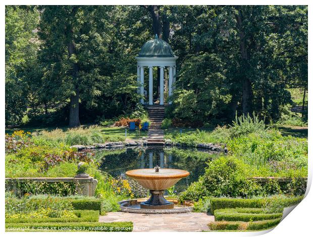 Sunny view of the garden of Philbrook Museum of Art Print by Chon Kit Leong