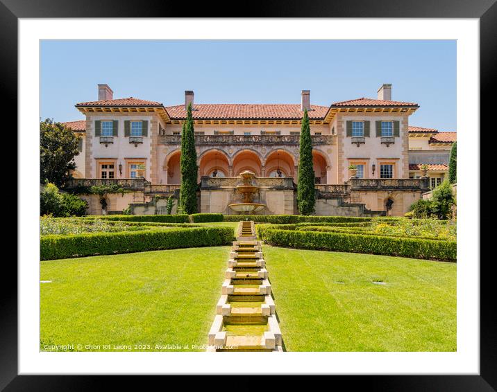 Sunny view of the garden of Philbrook Museum of Art Framed Mounted Print by Chon Kit Leong