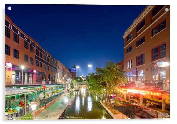 Night view of the Bricktown Acrylic by Chon Kit Leong