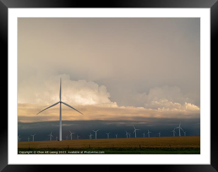 Thunderstorm over the sky in Amarillo country side area with Win Framed Mounted Print by Chon Kit Leong