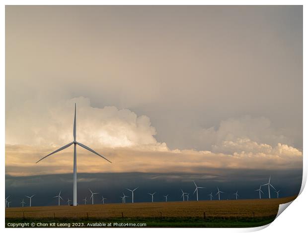 Thunderstorm over the sky in Amarillo country side area with Win Print by Chon Kit Leong