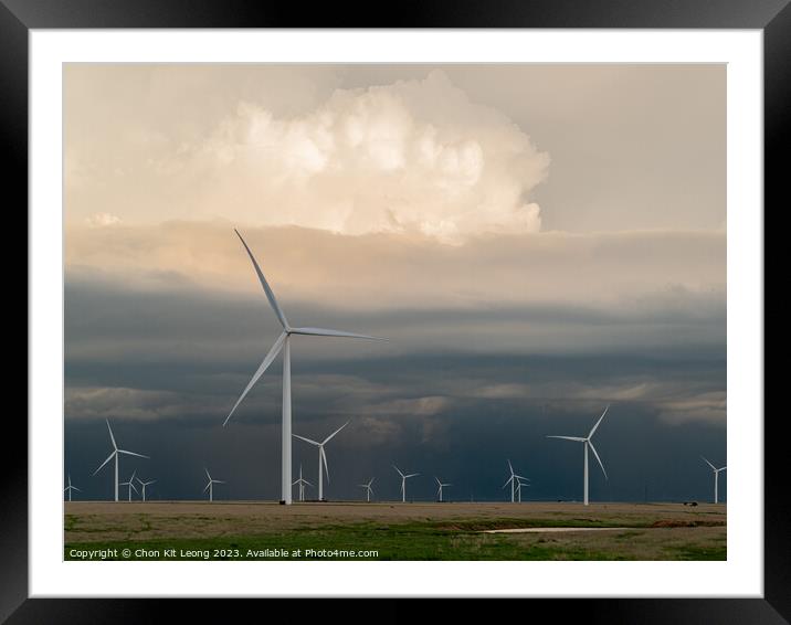 Thunderstorm over the sky in Amarillo country side area with Win Framed Mounted Print by Chon Kit Leong